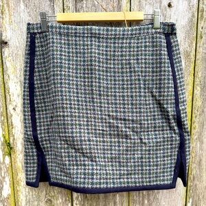 J.Crew Houndstooth Skirt - Sz 12 Gray/Blue/Brown - 100% wool with lining.